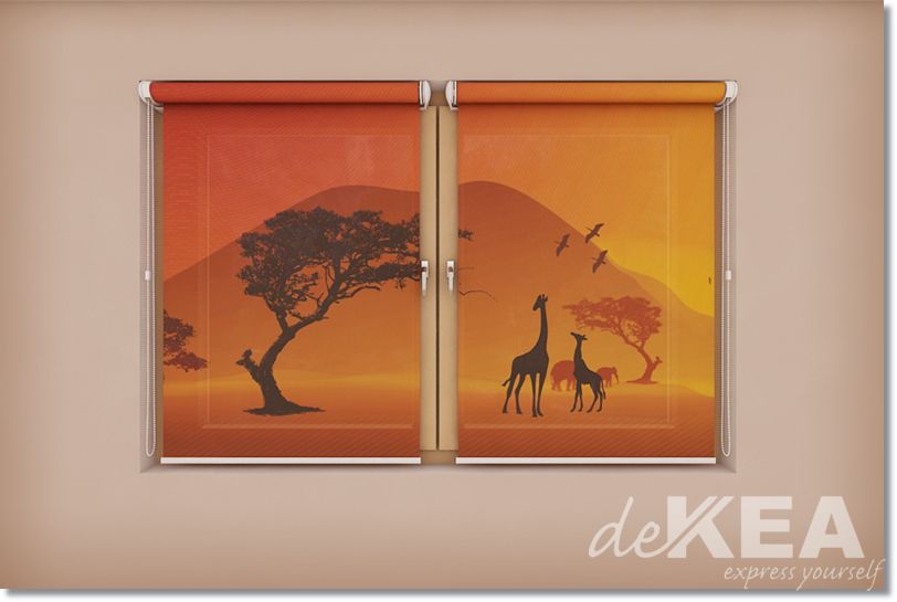 Afrykańska sawanna za oknem - fotoroleta deKEA