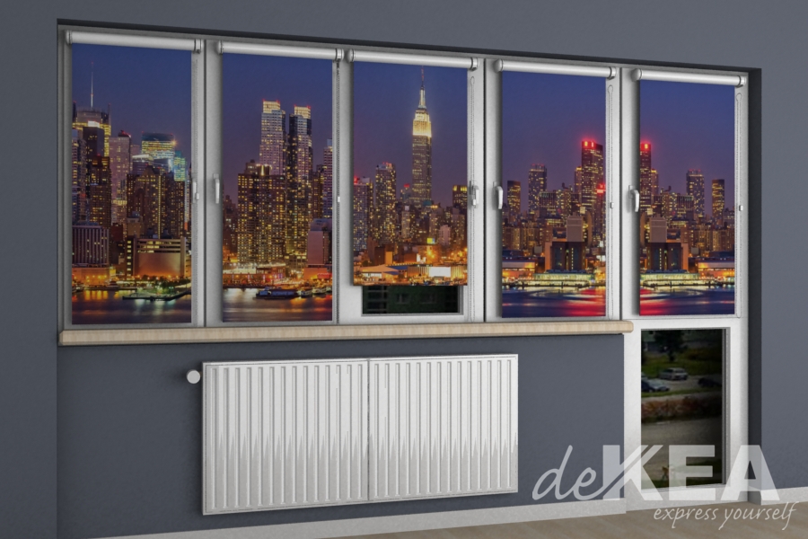Nowy York za oknem z fotoroletami deKEA