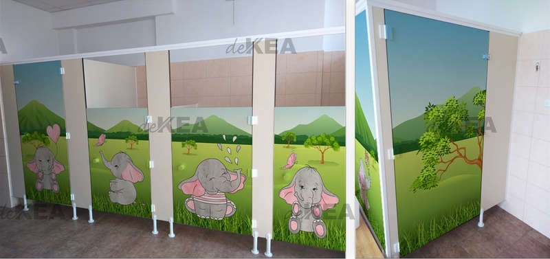 Folie dekoracyjne Dekea_toaleta dziecięca_słonie